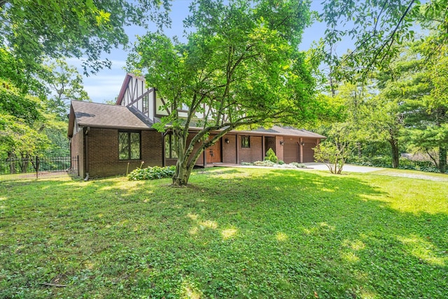 view of front of home with a front yard