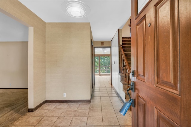 view of tiled foyer