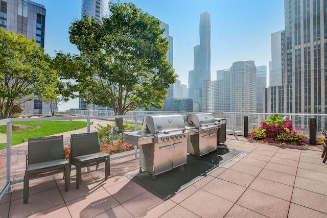 view of patio with area for grilling