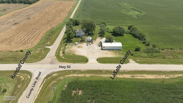 bird's eye view with a rural view