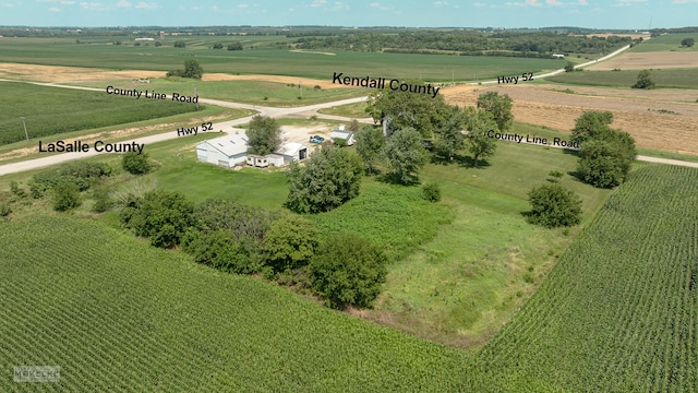 drone / aerial view featuring a rural view