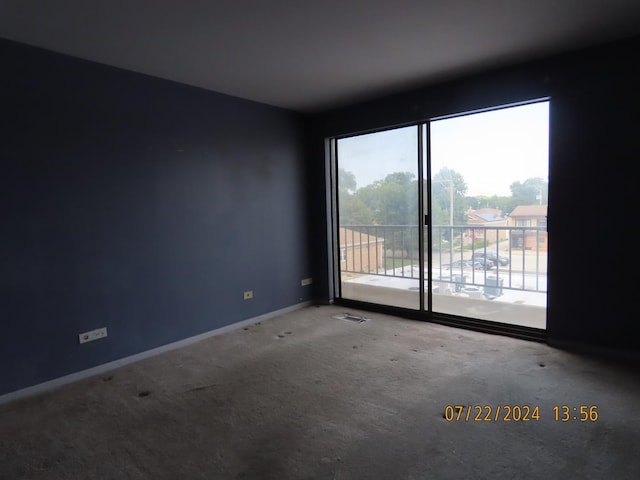 unfurnished room featuring carpet