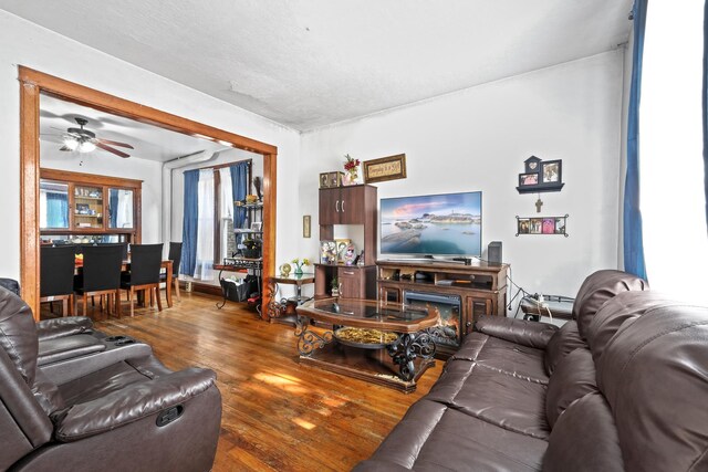 6821 S Campbell Ave, Chicago, IL 60629 - living room featuring wood finished floors and ceiling fan