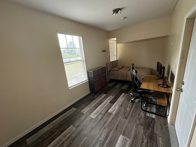 office featuring dark wood-type flooring