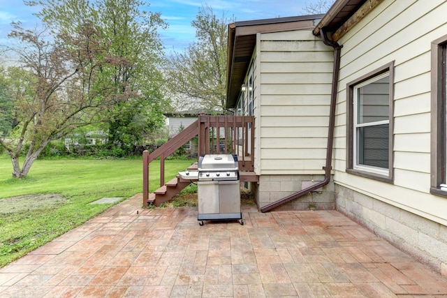 view of patio / terrace with a grill