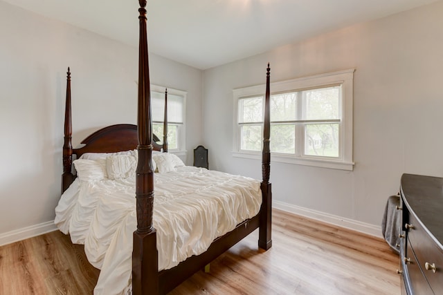 bedroom featuring light hardwood / wood-style flooring