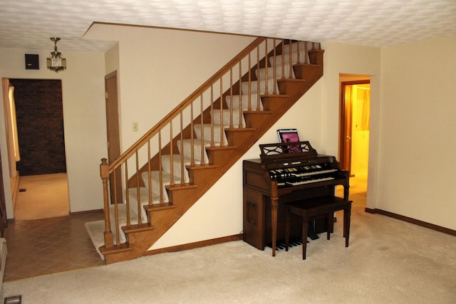 interior space featuring carpet flooring