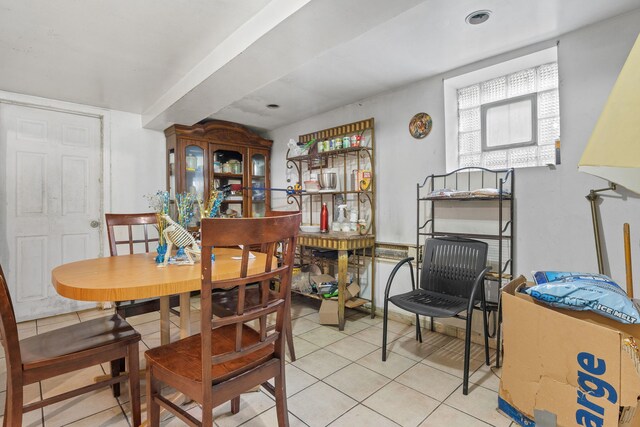 view of tiled dining room