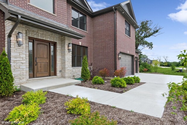 entrance to property with a garage