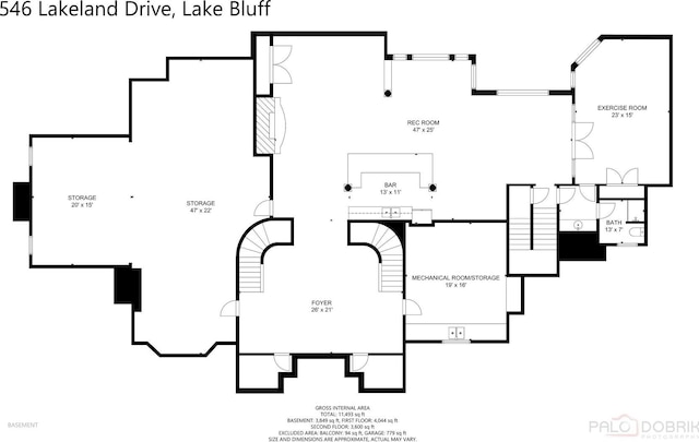 546 Lakeland Dr, Lake Bluff, IL 60044 - home floor plan