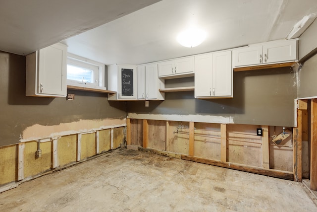 kitchen with white cabinets