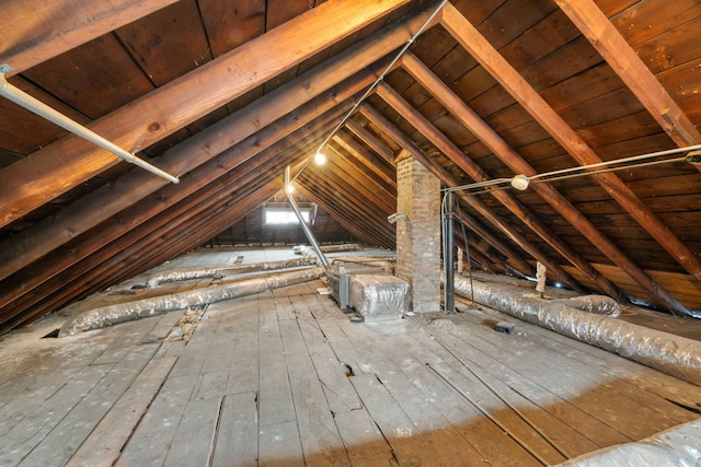 view of unfinished attic