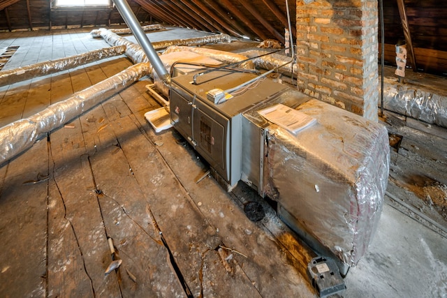 view of unfinished attic