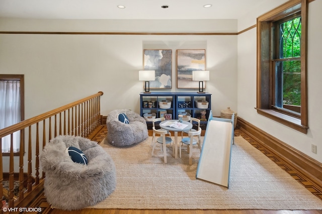 sitting room featuring hardwood / wood-style flooring