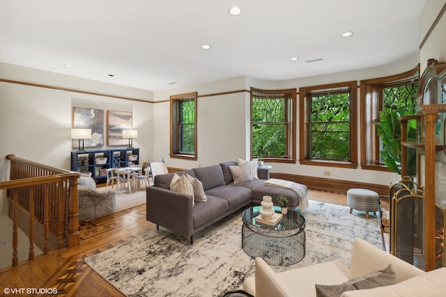 living room featuring hardwood / wood-style floors