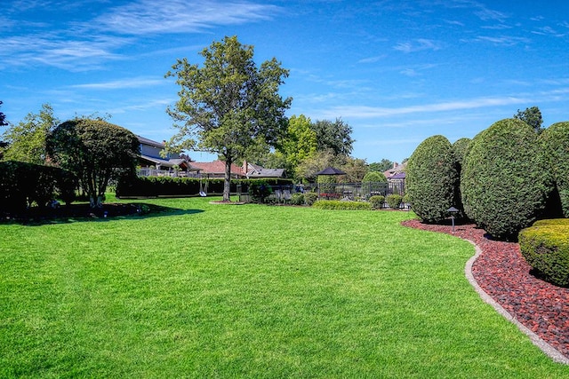 view of yard with fence