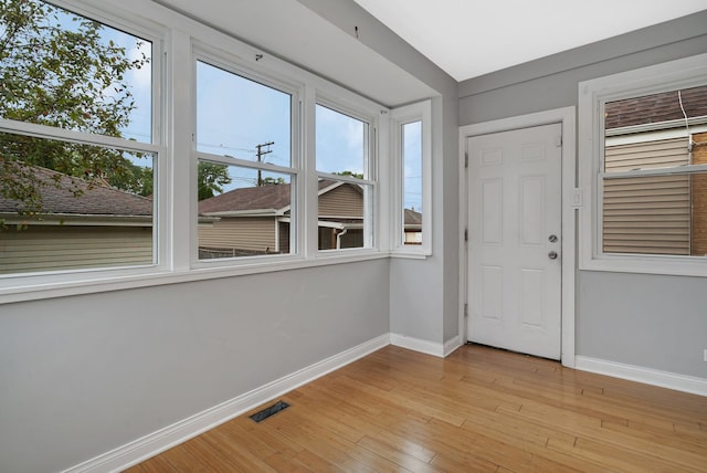 foyer featuring light wood-type flooring