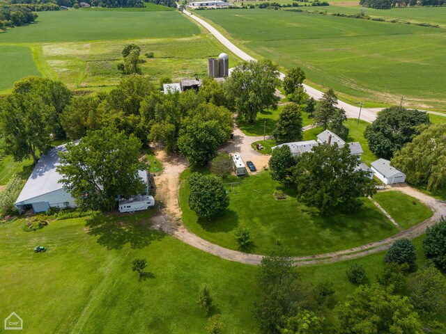 aerial view with a rural view