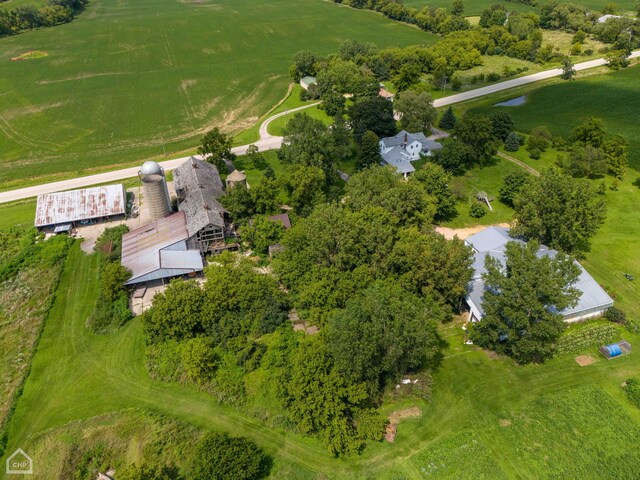 bird's eye view with a rural view