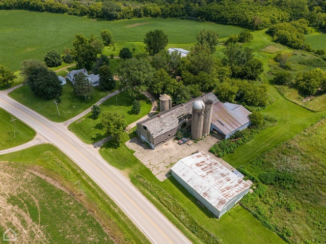 bird's eye view featuring a rural view