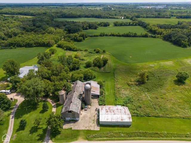 aerial view with a rural view