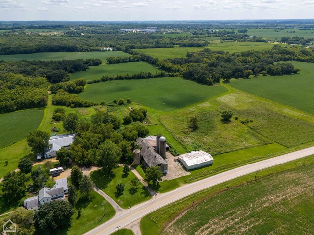 bird's eye view featuring a rural view