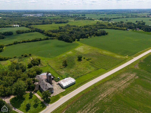 aerial view featuring a rural view