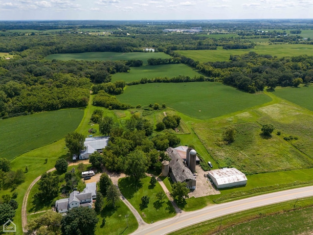 bird's eye view featuring a rural view