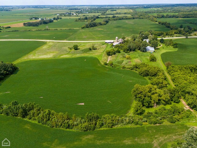 aerial view with a rural view