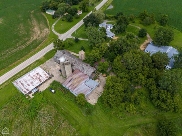 drone / aerial view with a rural view