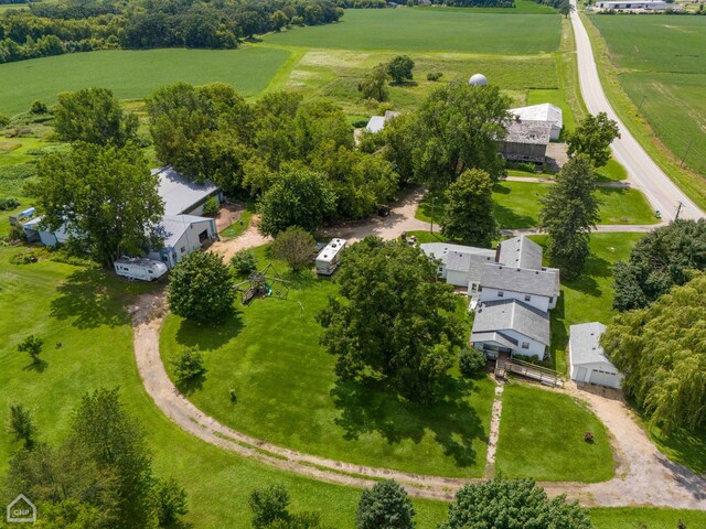 aerial view with a rural view