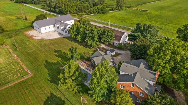 bird's eye view with a rural view