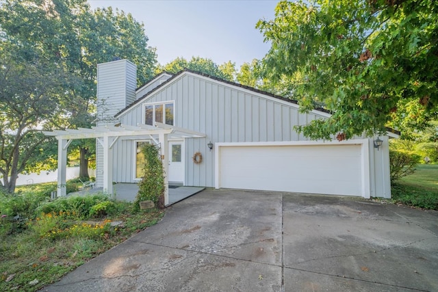 view of front of home with a garage