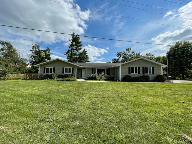 ranch-style house with a front yard