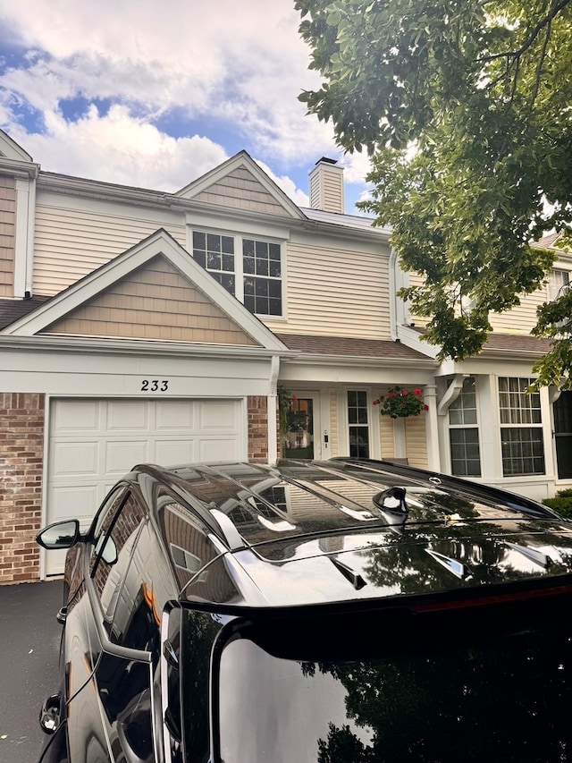 view of front of house with a garage