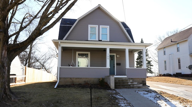 bungalow featuring a porch