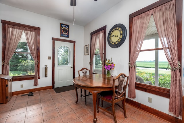 view of tiled dining room