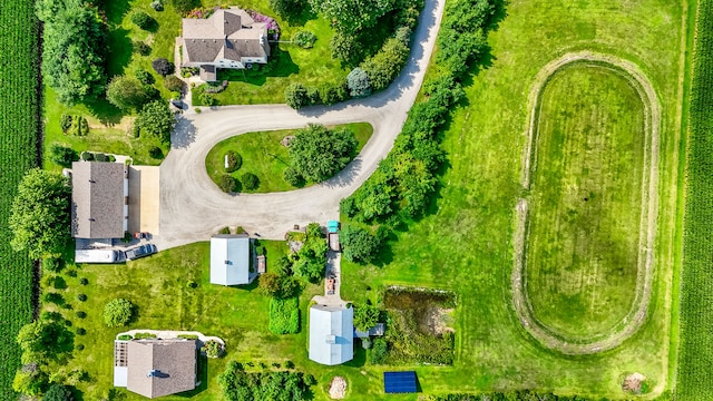 aerial view featuring a rural view