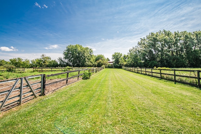 view of yard featuring a rural view