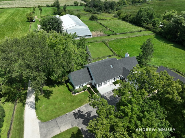 drone / aerial view with a rural view