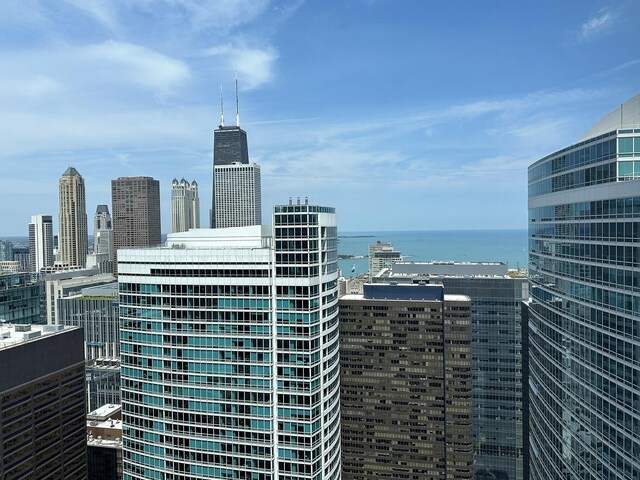 view of city with a water view