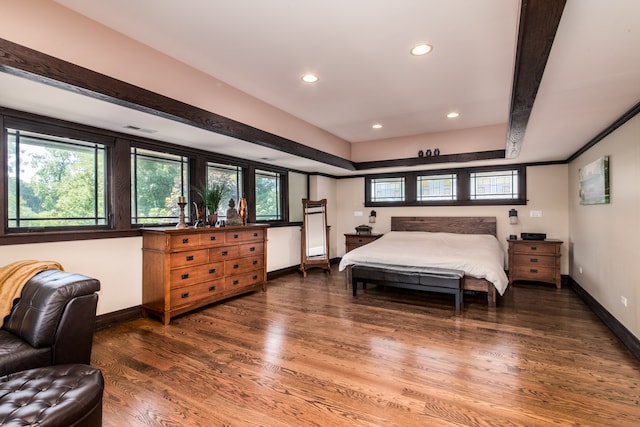 bedroom featuring dark wood-type flooring