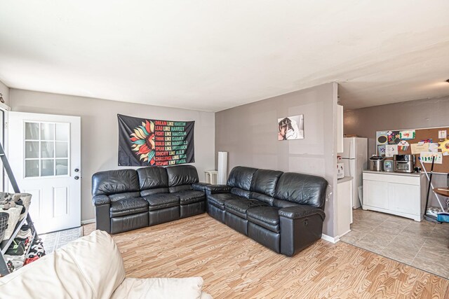 living room with light wood-type flooring