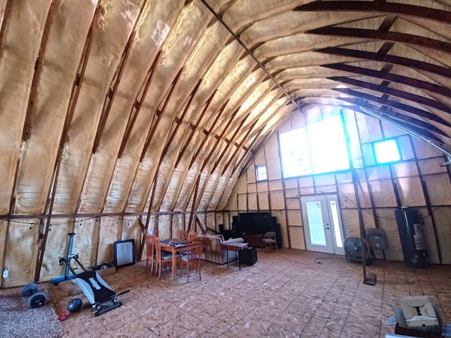 attic with water heater