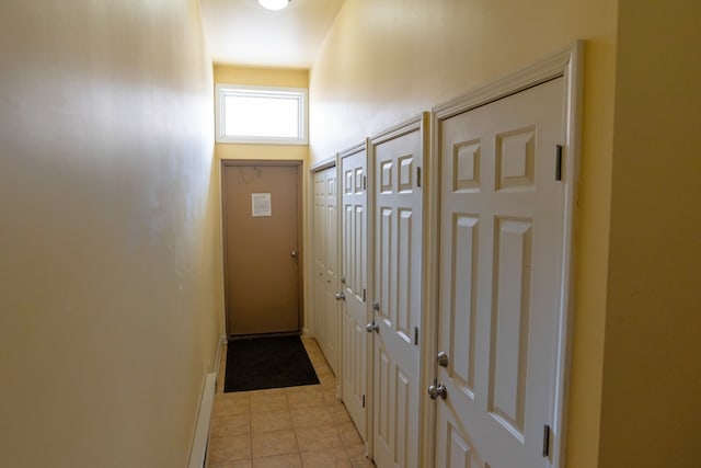 interior space featuring light tile patterned floors