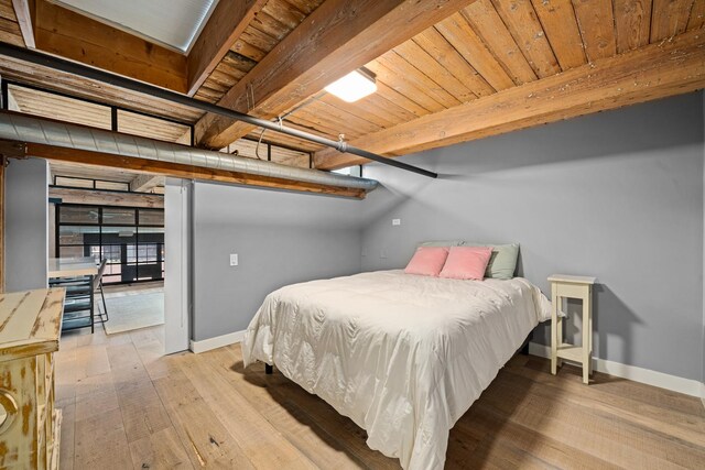 bedroom featuring light hardwood / wood-style flooring