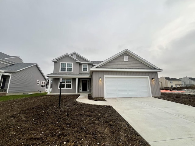 view of front of house with a garage