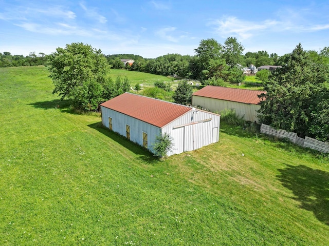 drone / aerial view with a rural view