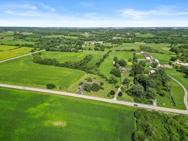 drone / aerial view with a rural view