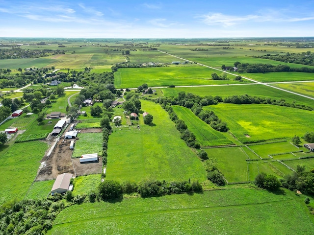 aerial view with a rural view